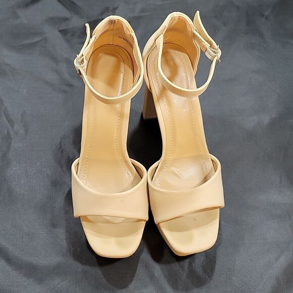 BOMBOO COMPOSED-27 PLASFORM PEEP TOE CHUNKY HEEL LADIES SANDAL - Picture 2 of 15